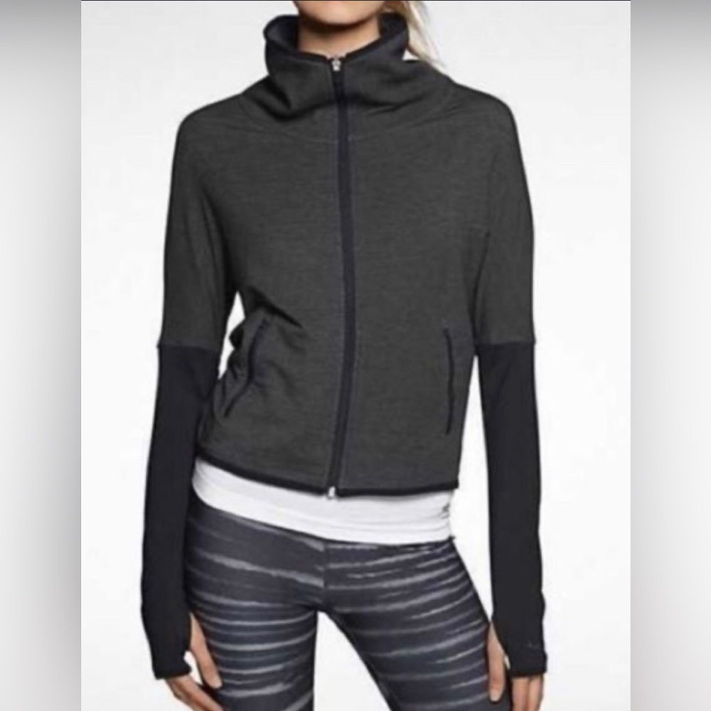 Nike Womens Size S Dark Gray Fearless & Bold Zip Up Dri-Fit Jacket Drop Shoulder